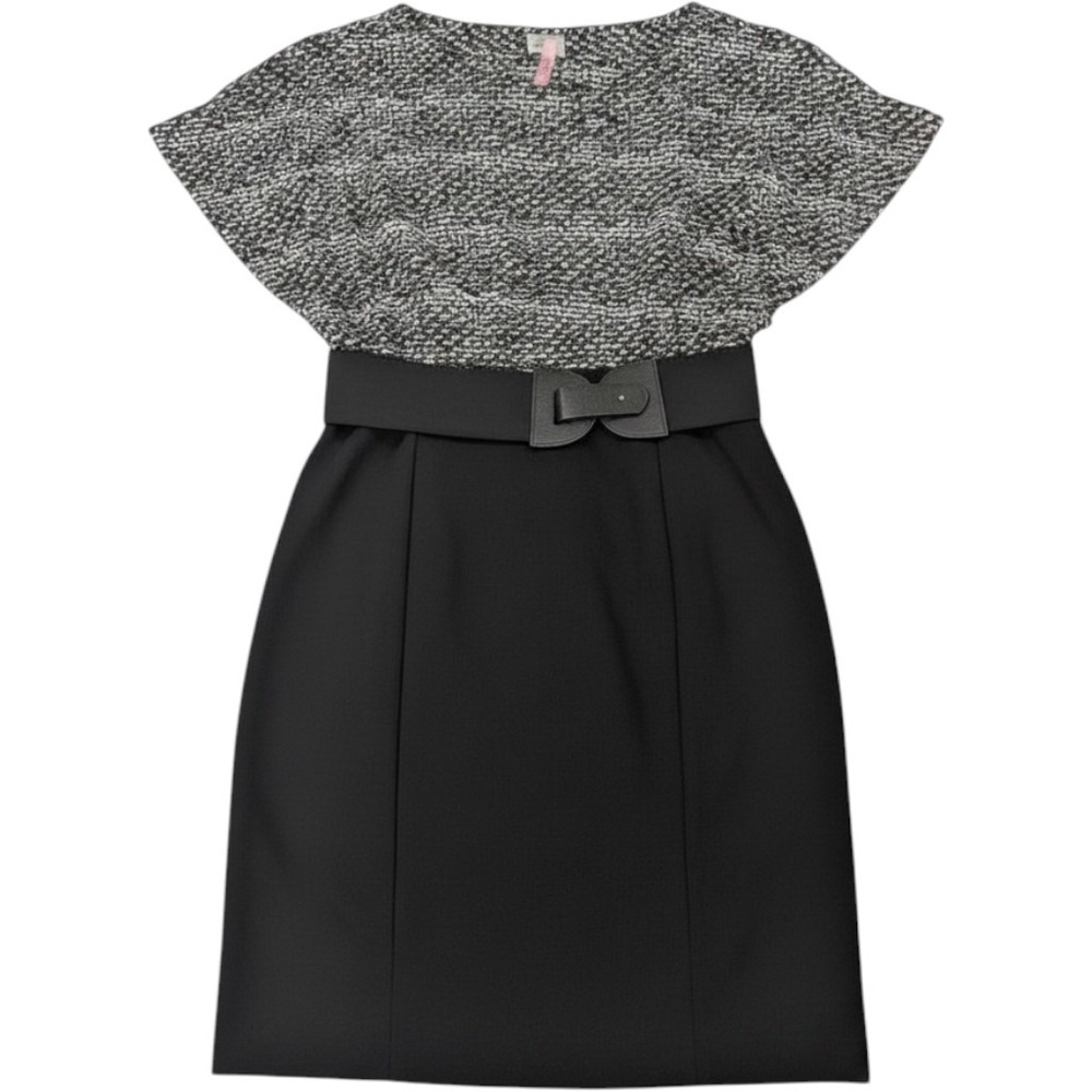 Worthington Sheath Dress Size S Black White‎ Belted Career Work Office Stretch